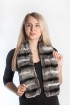 Rex chinchilla fur scarf - striped